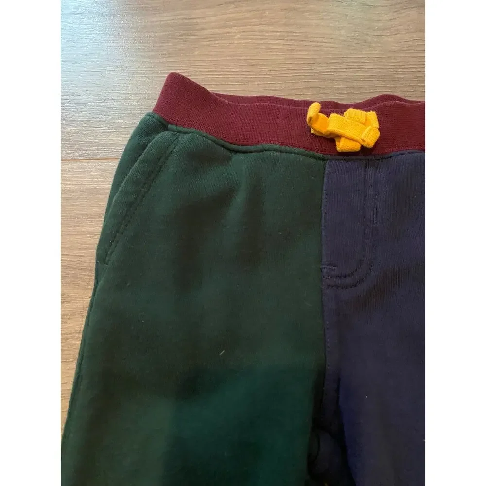 Ralph Lauren Colorblocked Red Green Blue Sweat Set Polo Bear Set Baby 12 Month